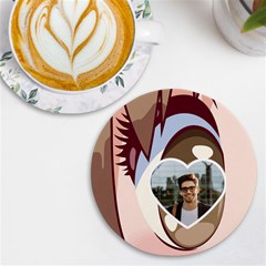 Personalized Anime Eye Name Round Tile Coaster