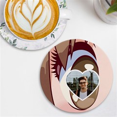 Personalized Anime Eye Name Round Tile Coaster - UV Print Round Tile Coaster