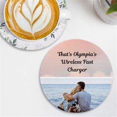 Personalized Sky Photo Round Tile Coaster