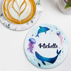 Personalized Sea Name Round Tile Coaster