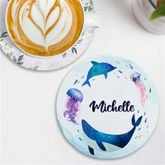 Personalized Sea Name Round Tile Coaster - UV Print Round Tile Coaster