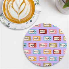 Personalized Tickers Name Round Tile Coaster - UV Print Round Tile Coaster