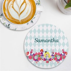 Personalized Alice in wonderland Name Round Tile Coaster - UV Print Round Tile Coaster