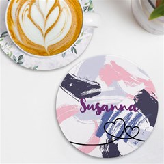 Personalized Paint Name Round Tile Coaster - UV Print Round Tile Coaster