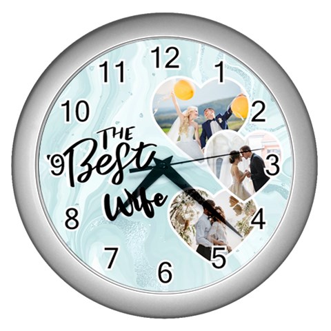 Personalized Heart Frame Photo Wall Clock By Katy Front