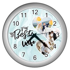 Personalized Heart Frame Photo Wall Clock - Wall Clock (Silver)