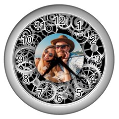 Personalized Gear Photo Wall Clock - Wall Clock (Silver)