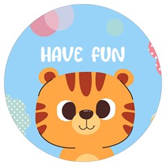 Personalized Animal Illustration Any Text Round Trivet
