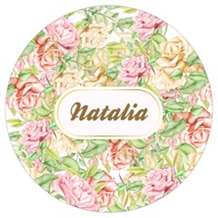 Personalized Hand Drawn Floral Any Text Name Round Trivet
