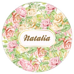 Personalized Hand Drawn Floral Any Text Name Projection Bolo Bracelet - Round Trivet