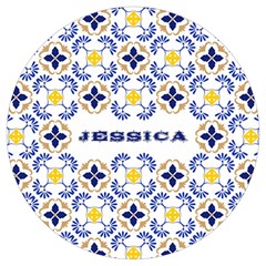 Personalized Traditional Tiles Pattern Any Text Name Projection Bolo Bracelet - Round Trivet