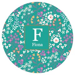 Personalized Floral Pattern Initial Name Round Trivet