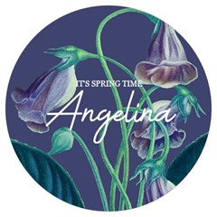 Personalized Floral Spring Time Name Round Trivet