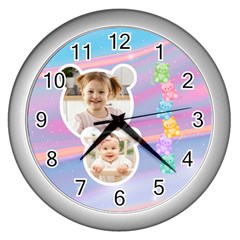 Personalized Bear Frame Photo Wall Clock - Wall Clock (Silver)