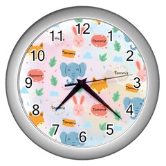 Personalized Animals Name Wall Clock - Wall Clock (Silver)