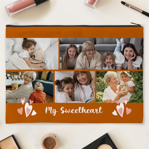 Personalized Photo Any Text Name My Sweetheart Cosmetic Bag By Joe Back