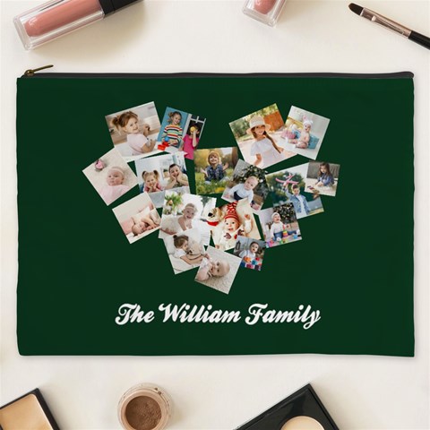 Personalized Photo Any Text Family Name Cosmetic Bag By Joe Front