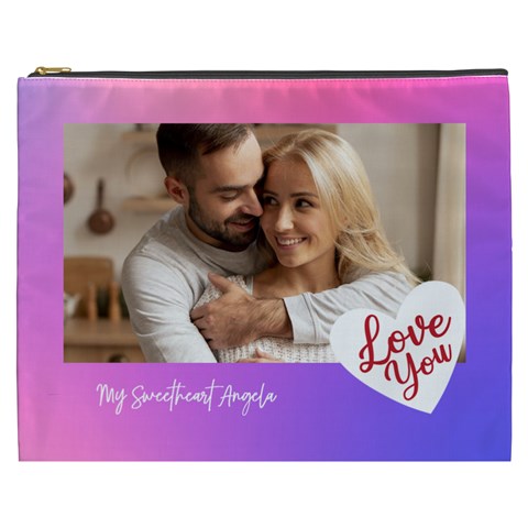 Personalized Photo Love You Any Text Cosmetic Bag By Joe Front