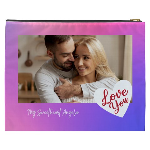 Personalized Photo Love You Any Text Cosmetic Bag By Joe Back