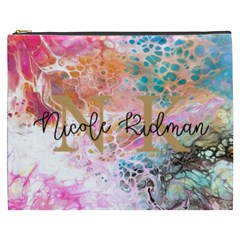 Personalized Initial Name Marble Cosmetic Bag - Cosmetic Bag (XXXL)