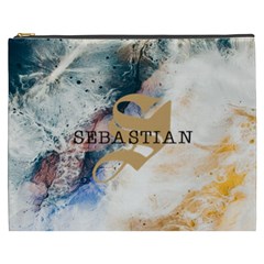 Personalized Initial Name Marble Cosmetic Bag