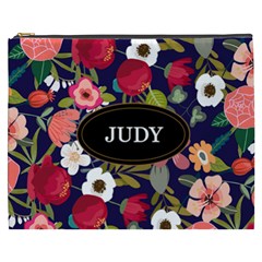 Personalized Floral Name Cosmetic Bag - Cosmetic Bag (XXXL)