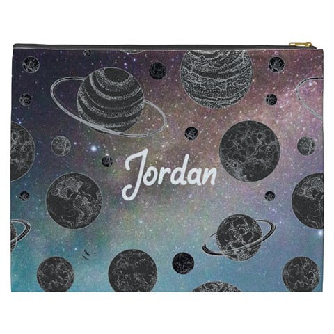 Personalized Space Name Cosmetic Bag By Joe Back