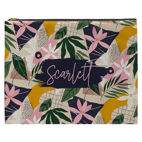 Personalized Tropical Name Cosmetic Bag By Joe Front