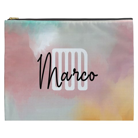 Personalized Watercolor Initial Name Cosmetic Bag By Joe Front