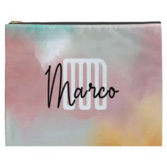 Personalized Watercolor Initial Name Cosmetic Bag - Cosmetic Bag (XXXL)