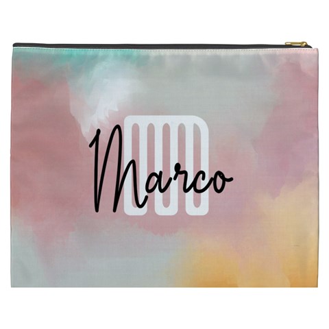 Personalized Watercolor Initial Name Cosmetic Bag By Joe Back