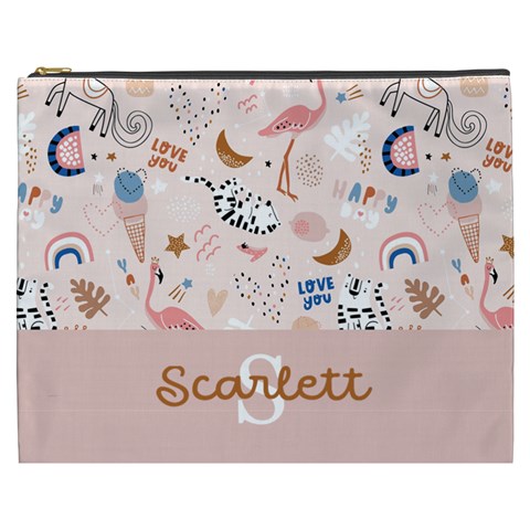 Personalized Cute Illustration Cosmetic Bag By Joe Front
