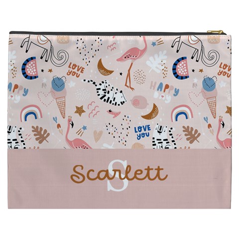 Personalized Cute Illustration Cosmetic Bag By Joe Back