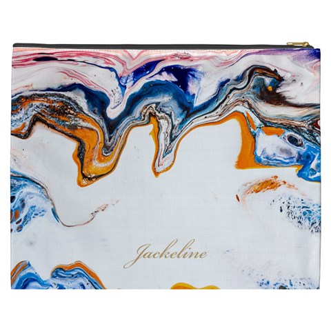 Personalized Name Marble Cosmetic Bag By Joe Back