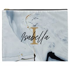 Personalized Initial Name Marble Cosmetic Bag - Cosmetic Bag (XXXL)