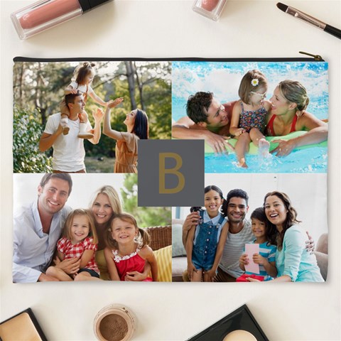 Personalized Photo Initial Cosmetic Bag By Joe Back