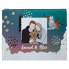 Personalized Photo Illustration Lover Name Cosmetic Bag - Cosmetic Bag (XXXL)