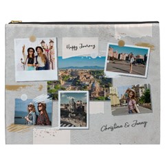 Personalized Collage Travel Photo Any Text Cosmetic Bag - Cosmetic Bag (XXXL)
