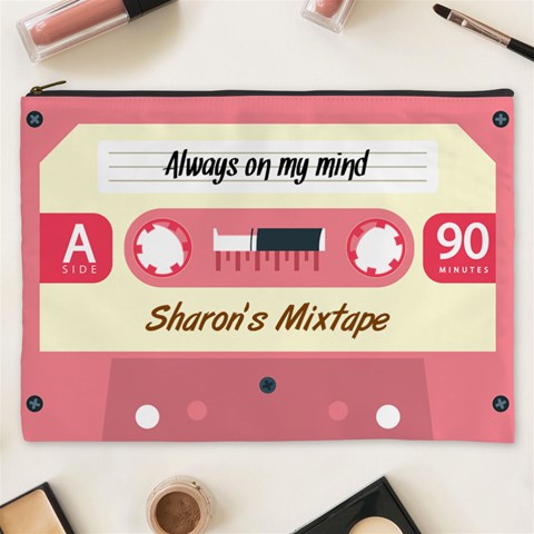 Personalized Cassette Tape Name Cosmetic Bag By Joe Front