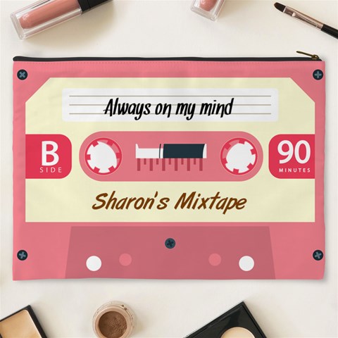 Personalized Cassette Tape Name Cosmetic Bag By Joe Back