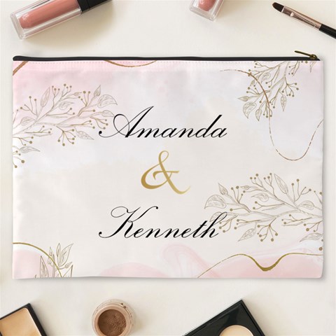 Personalized Wedding Couple Name Cosmetic Bag By Joe Back