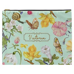 Personalized Floral Name Cosmetic Bag - Cosmetic Bag (XXXL)