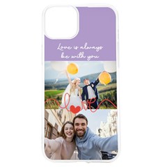 Personalized Love Line Two Photo UV Print Case - iPhone 15 TPU UV Print Case