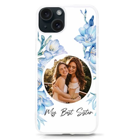 Personalized Blue Flower Photo Uv Print Case By Katy Front