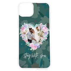 Personalized Heart Flower Frame Photo UV Print Case - iPhone 15 TPU UV Print Case