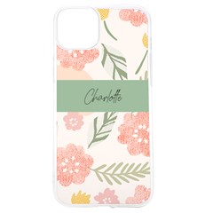 Personalized Flower Pattern Name UV Print Case - iPhone 15 TPU UV Print Case