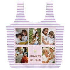 Personalized Photo Stripe Pattern Blessings Recycle Bag (6 styles) - Full Print Recycle Bag (XXXL)