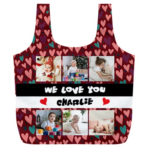 Personalized Photo We Love You Name Any Text Recycle Bag By Joe Front