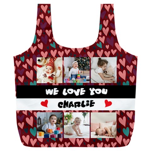 Personalized Photo We Love You Name Any Text Recycle Bag By Joe Back