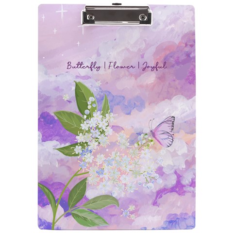 Personalized Butterfly Name A4 Acrylic Clipboard By Katy Front